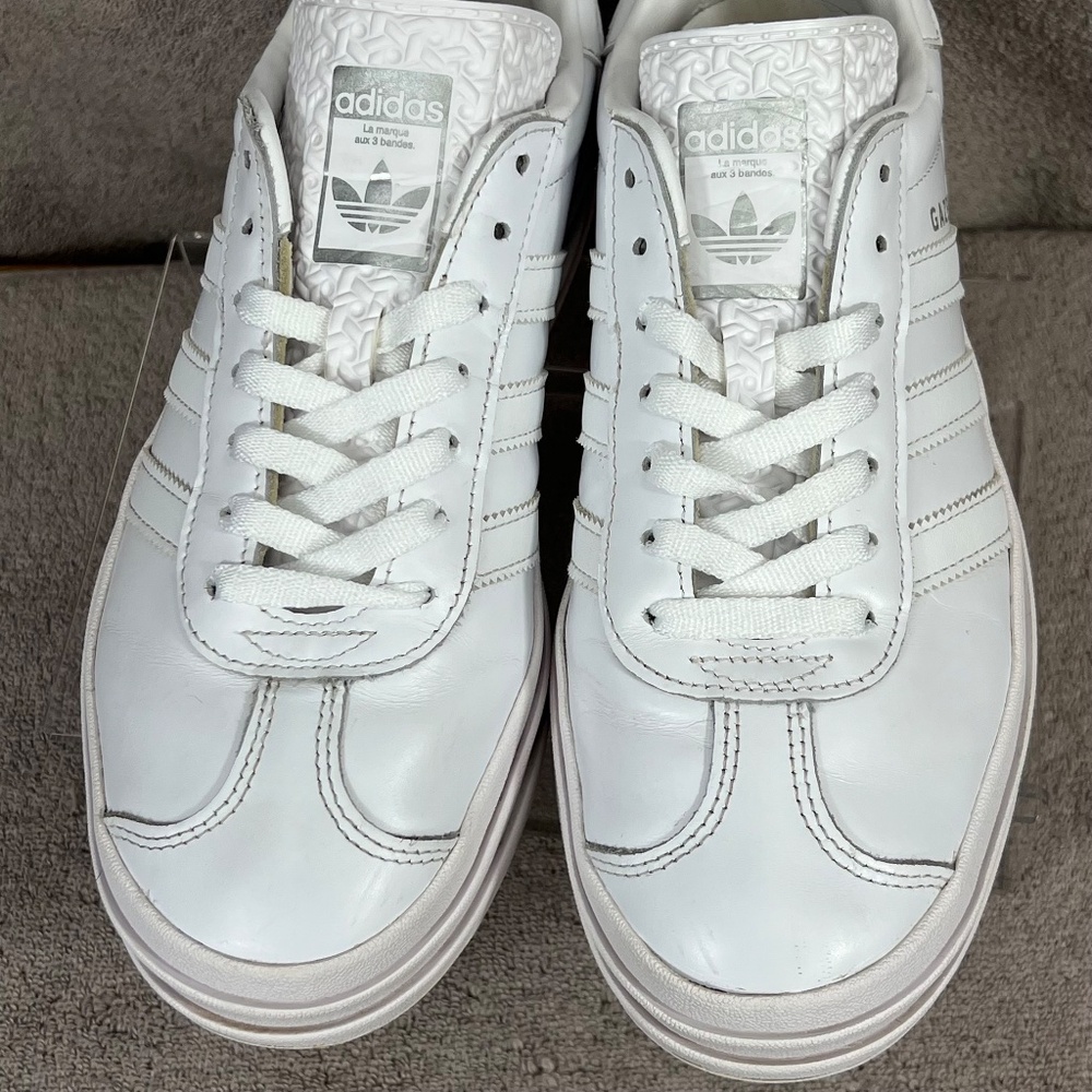 Adidas Originals Bold Gazelle Platform Sneakers IE5130 Triple White Sz 8.5 Sport - Picture 5 of 14